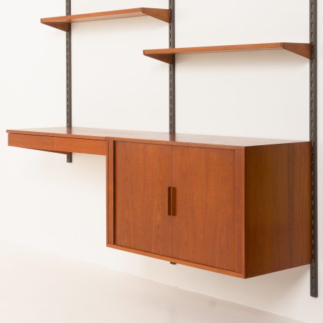24169 Kai Kristiansen two bay teak wall unit with desk-9 24169 Kai Kristiansen two bay teak wall unit with desk-9