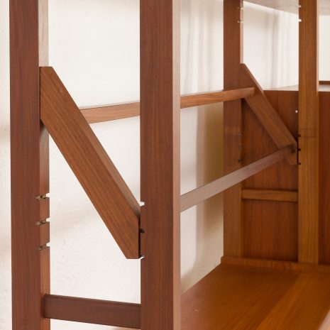 24225 Scandinavian free standing two bay teak wall unit, 1960s-12 24225 Scandinavian free standing two bay teak wall unit, 1960s-12