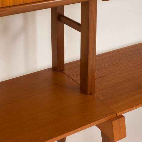 24225 Scandinavian free standing two bay teak wall unit, 1960s-21 24225 Scandinavian free standing two bay teak wall unit, 1960s-21