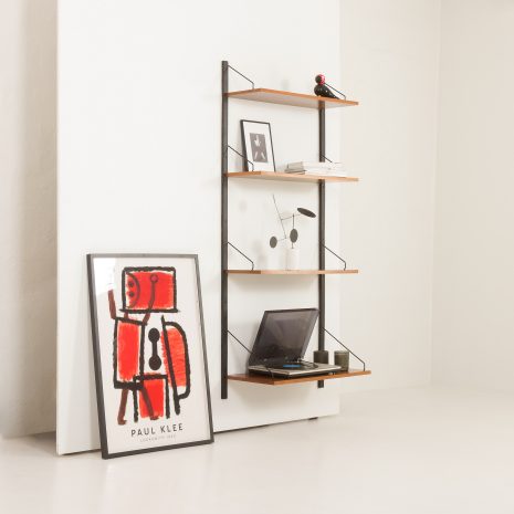 24235 Poul Cadovius walnut wall unit with extra large shelf, Denmark 1960s-2 24235 Poul Cadovius walnut wall unit with extra large shelf, Denmark 1960s-2