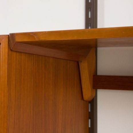 24296 Kai Kristiansen four bay teak wall unit for FM Mobler, Denmark, 1960s-13 24296 Kai Kristiansen four bay teak wall unit for FM Mobler, Denmark, 1960s-13