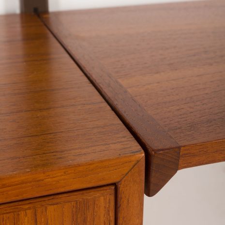 24296 Kai Kristiansen four bay teak wall unit for FM Mobler, Denmark, 1960s-14 24296 Kai Kristiansen four bay teak wall unit for FM Mobler, Denmark, 1960s-14