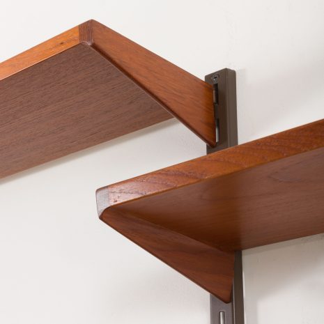 24296 Kai Kristiansen four bay teak wall unit for FM Mobler, Denmark, 1960s-15 24296 Kai Kristiansen four bay teak wall unit for FM Mobler, Denmark, 1960s-15