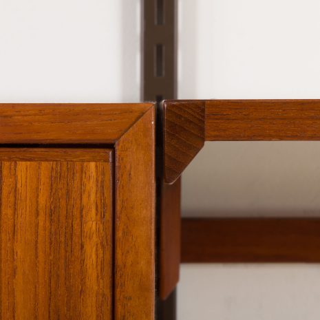 24296 Kai Kristiansen four bay teak wall unit for FM Mobler, Denmark, 1960s-19 24296 Kai Kristiansen four bay teak wall unit for FM Mobler, Denmark, 1960s-19
