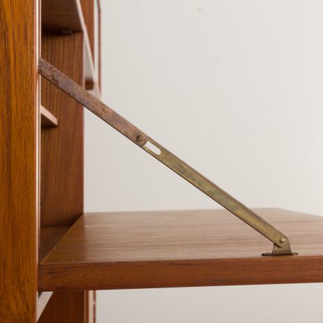 24296 Kai Kristiansen four bay teak wall unit for FM Mobler, Denmark, 1960s-22 24296 Kai Kristiansen four bay teak wall unit for FM Mobler, Denmark, 1960s-22