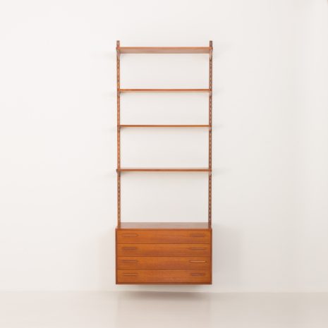 24300 Kai Kristiansen teak wall unit with a dresser for FM Mobler, Denamrk, 1960s-5 24300 Kai Kristiansen teak wall unit with a dresser for FM Mobler, Denamrk, 1960s-5
