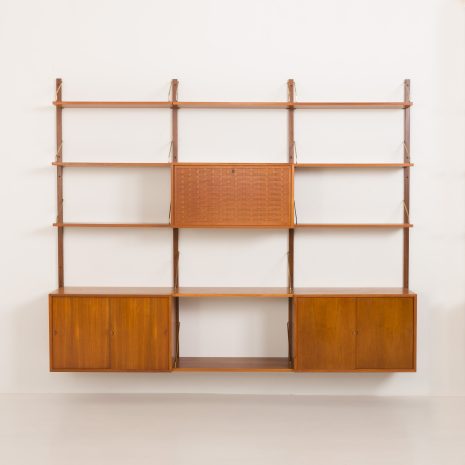 24314 Poul Cadovius 3 bay teak wall unit for Cado, 1960s-10 24314 Poul Cadovius 3 bay teak wall unit for Cado, 1960s-10