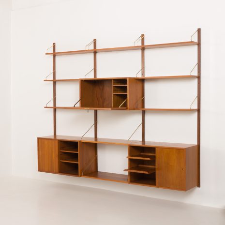 24314 Poul Cadovius 3 bay teak wall unit for Cado, 1960s-6 24314 Poul Cadovius 3 bay teak wall unit for Cado, 1960s-6