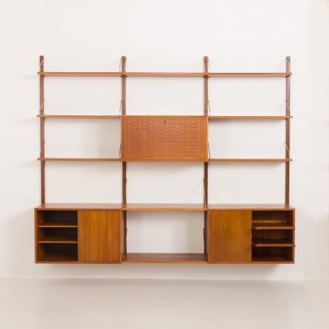 24314 Poul Cadovius 3 bay teak wall unit for Cado, 1960s-8 24314 Poul Cadovius 3 bay teak wall unit for Cado, 1960s-8