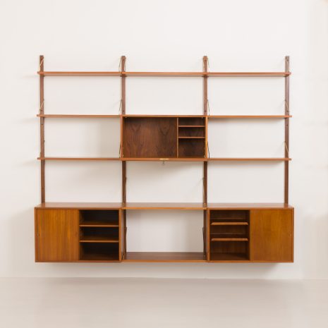 24314 Poul Cadovius 3 bay teak wall unit for Cado, 1960s-9 24314 Poul Cadovius 3 bay teak wall unit for Cado, 1960s-9