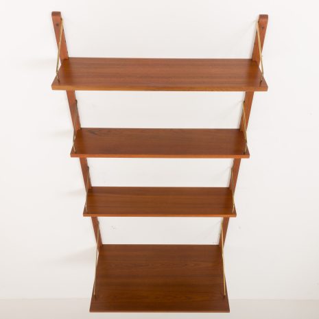 24315 Poul Cadovius teak home office wall unit with a desk-shelf, Denmark 1960s-5 24315 Poul Cadovius teak home office wall unit with a desk-shelf, Denmark 1960s-5