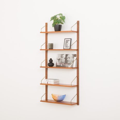 24319 Poul Cadovius one bay teak wall unit 70 wide-2 Cadovius teak wall unit 70cm