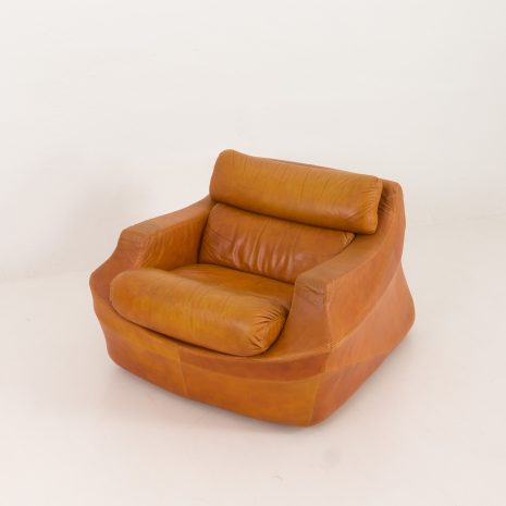 24321 Italian Space Age aniline leather armchair, 1970s-13 24321 Italian Space Age aniline leather armchair, 1970s-13