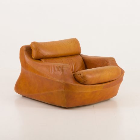 24321 Italian Space Age aniline leather armchair, 1970s-6 24321 Italian Space Age aniline leather armchair, 1970s-6