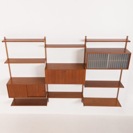 24297 Kai Kristiansen three bay teak wall unit for FM Mobler, Denmark 1960s-11 24297 Kai Kristiansen three bay teak wall unit for FM Mobler, Denmark 1960s-11