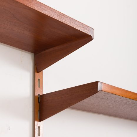 24297 Kai Kristiansen three bay teak wall unit for FM Mobler, Denmark 1960s-12 24297 Kai Kristiansen three bay teak wall unit for FM Mobler, Denmark 1960s-12