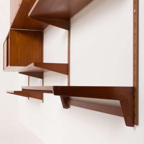 24297 Kai Kristiansen three bay teak wall unit for FM Mobler, Denmark 1960s-21 24297 Kai Kristiansen three bay teak wall unit for FM Mobler, Denmark 1960s-21