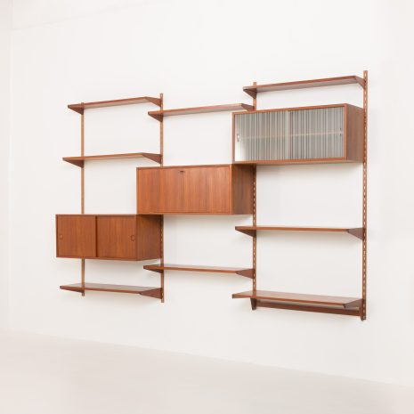 24297 Kai Kristiansen three bay teak wall unit for FM Mobler, Denmark 1960s-3 24297 Kai Kristiansen three bay teak wall unit for FM Mobler, Denmark 1960s-3