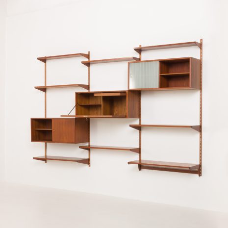 24297 Kai Kristiansen three bay teak wall unit for FM Mobler, Denmark 1960s-5 24297 Kai Kristiansen three bay teak wall unit for FM Mobler, Denmark 1960s-5