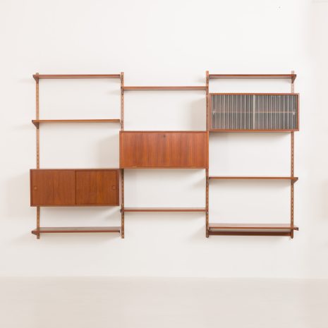 24297 Kai Kristiansen three bay teak wall unit for FM Mobler, Denmark 1960s-7 24297 Kai Kristiansen three bay teak wall unit for FM Mobler, Denmark 1960s-7