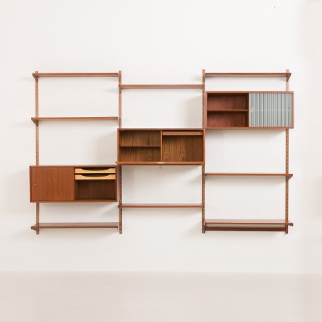 24297 Kai Kristiansen three bay teak wall unit for FM Mobler, Denmark 1960s-8 24297 Kai Kristiansen three bay teak wall unit for FM Mobler, Denmark 1960s-8