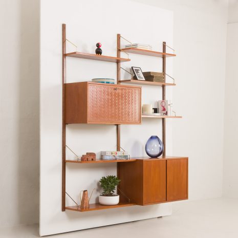 24313 Poul Cadovius two bay teak wall unit-2 24313 Poul Cadovius two bay teak wall unit-2