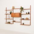 24316 Poul Cadovius three bay teak wall unit -2