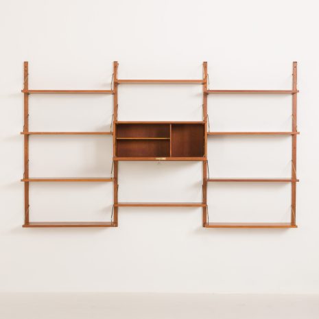 24316 Poul Cadovius three bay teak wall unit -5 24316 Poul Cadovius three bay teak wall unit -5