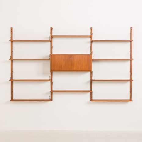 24316 Poul Cadovius three bay teak wall unit -6 24316 Poul Cadovius three bay teak wall unit -6