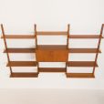 24316 Poul Cadovius three bay teak wall unit -7