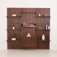 Poul Cadovius rosewood wall unit on panels for Cado, Denmark, 1960s