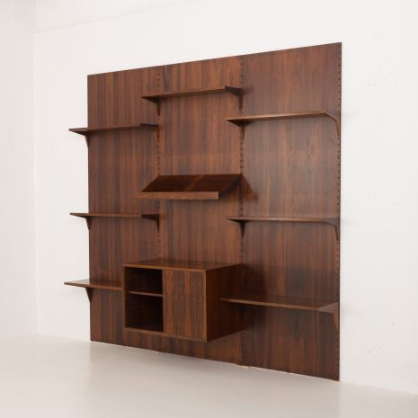 24322 Poul Cadovius roswood wall unit on panels for Cado, Denmark 1960s. -5 24322 Poul Cadovius roswood wall unit on panels for Cado, Denmark 1960s. -5