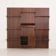 24322 Poul Cadovius roswood wall unit on panels for Cado, Denmark 1960s. -6