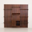 24322 Poul Cadovius roswood wall unit on panels for Cado, Denmark 1960s. -7
