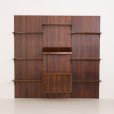 24322 Poul Cadovius roswood wall unit on panels for Cado, Denmark 1960s. -8