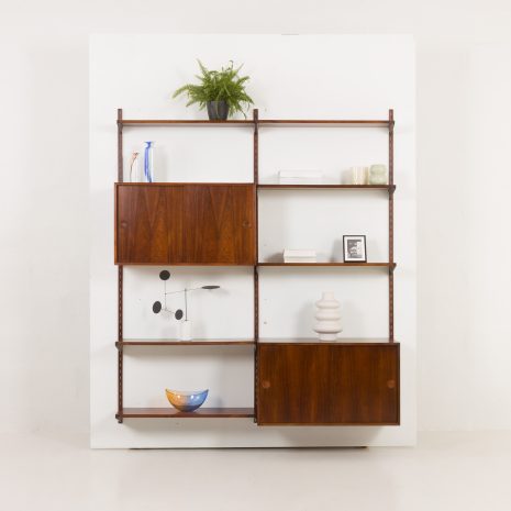 24347 Kai Kristiansen 2 bay rosewood wall unit for FM mobler, 1960s-1 Kai Kristiansen 2 bay rosewood wall unit for FM Mobler, 1960s
