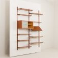 24363 Dwubolec upcycled two bay teak wall unit-5