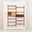 24363 Dwubolec upcycled two bay teak wall unit-7