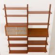 24363 Dwubolec upcycled two bay teak wall unit-9