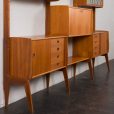24097 Ergo free standing three bay teak wall unit-18