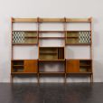 24097 Ergo free standing three bay teak wall unit-8
