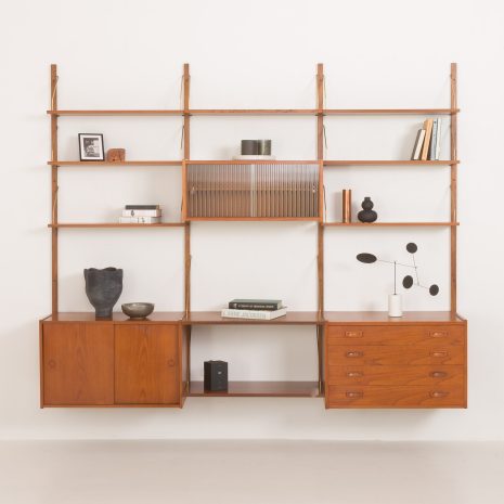 24290 Danish mid century teak wall unit in the style of P.Cadovius, P.Sorensen, Denmark 1960s-1 24290 Danish mid century teak wall unit in the style of P.Cadovius, P.Sorensen, Denmark 1960s-1