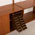 24290 Danish mid century teak wall unit in the style of P.Cadovius, P.Sorensen, Denmark 1960s-23