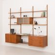 24290 Danish mid century teak wall unit in the style of P.Cadovius, P.Sorensen, Denmark 1960s-3