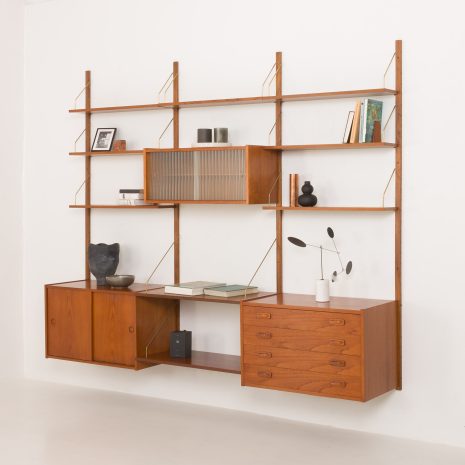 24290 Danish mid century teak wall unit in the style of P.Cadovius, P.Sorensen, Denmark 1960s-3 24290 Danish mid century teak wall unit in the style of P.Cadovius, P.Sorensen, Denmark 1960s-3