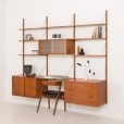 24290 Danish mid century teak wall unit in the style of P.Cadovius, P.Sorensen, Denmark 1960s-4