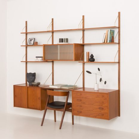 24290 Danish mid century teak wall unit in the style of P.Cadovius, P.Sorensen, Denmark 1960s-4 24290 Danish mid century teak wall unit in the style of P.Cadovius, P.Sorensen, Denmark 1960s-4