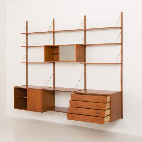 24290 Danish mid century teak wall unit in the style of P.Cadovius, P.Sorensen, Denmark 1960s-7 24290 Danish mid century teak wall unit in the style of P.Cadovius, P.Sorensen, Denmark 1960s-7