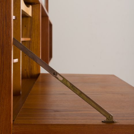 24295 Kai Kristiansen four bay teak wall unit with a dresser, FM Mobler, Denmark 1960s-12 24295 Kai Kristiansen four bay teak wall unit with a dresser, FM Mobler, Denmark 1960s-12