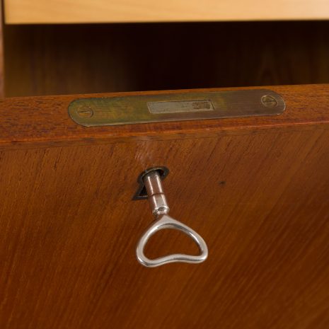 24295 Kai Kristiansen four bay teak wall unit with a dresser, FM Mobler, Denmark 1960s-13 24295 Kai Kristiansen four bay teak wall unit with a dresser, FM Mobler, Denmark 1960s-13